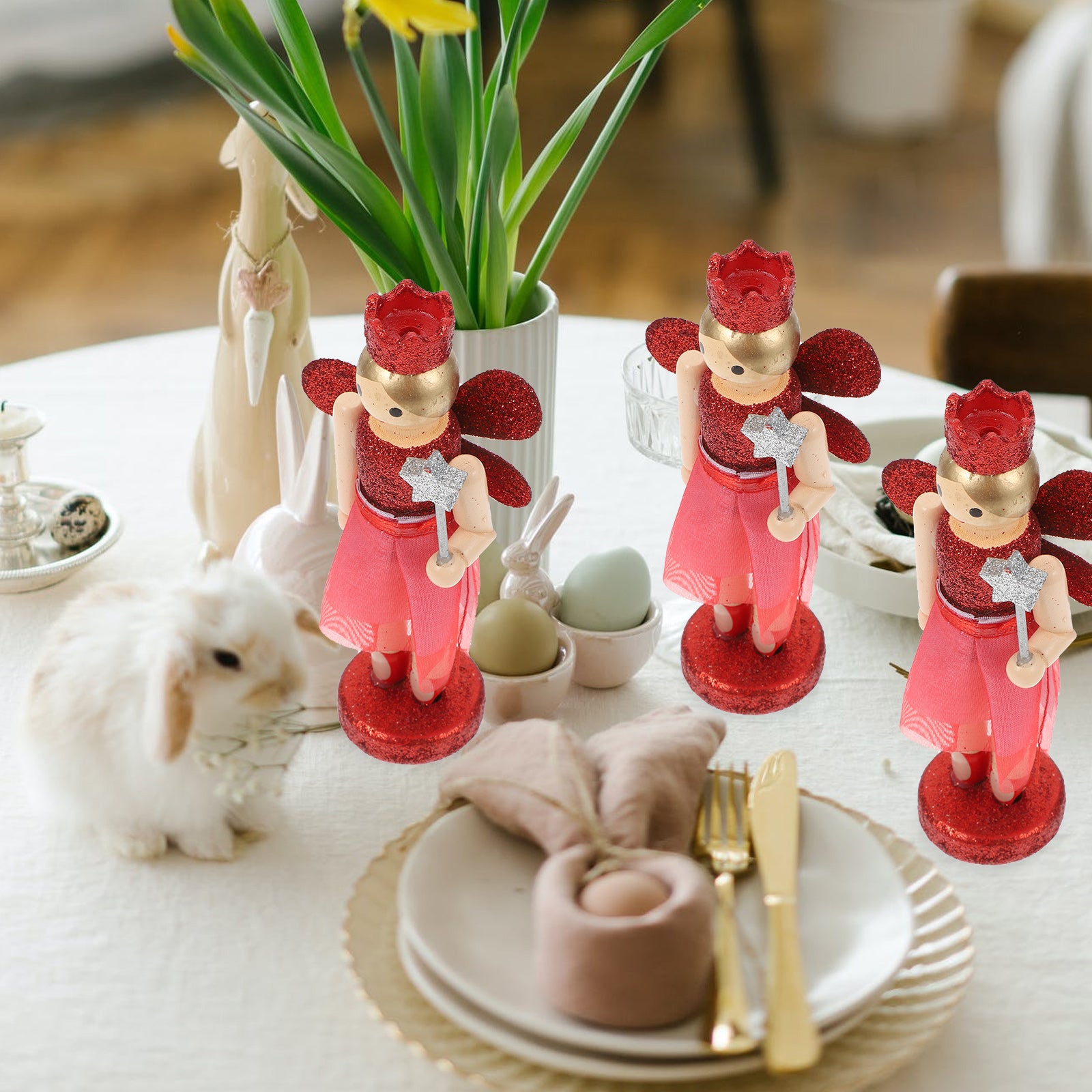 3 Pcs Nutcracker Angel Doll Christmas Tree Ornaments E359578