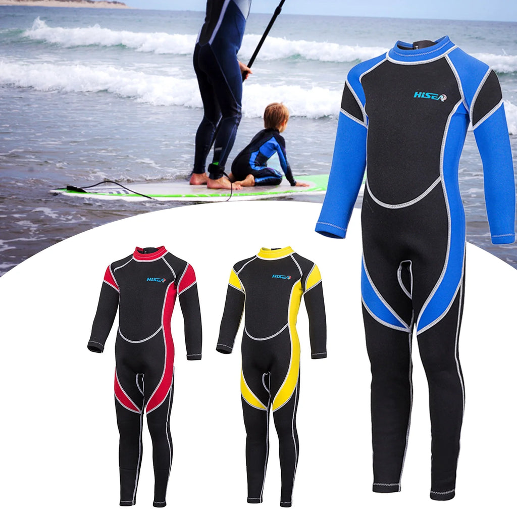 Kids Zippered Long Sleeve Diving Swimsuit Quick Dry One Piece Surf Suit E6302