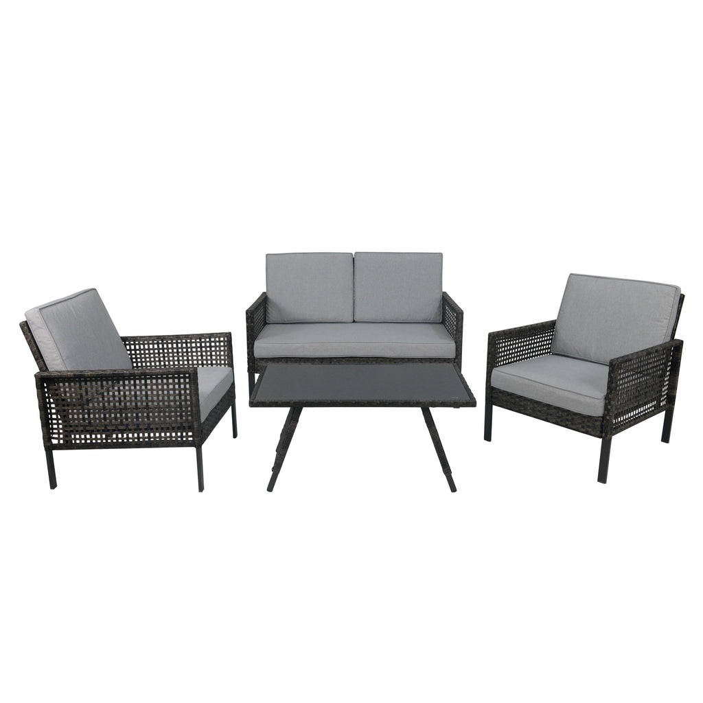 4Pcs Outdoor Patio Wicker Furniture Set I2581