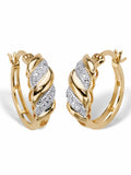 Diamond Accent S-Link Hoop Earrings Gold-Plated 3/4" N5342