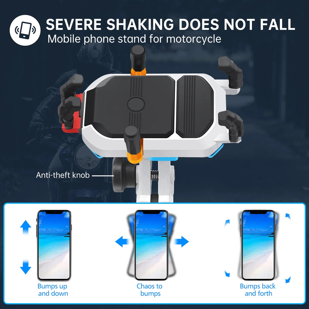 Motorcycle Phone Mount Holder Waterproof 360° Rotation M8 Screw Mount for 3.5-6.5inch Phone B6225