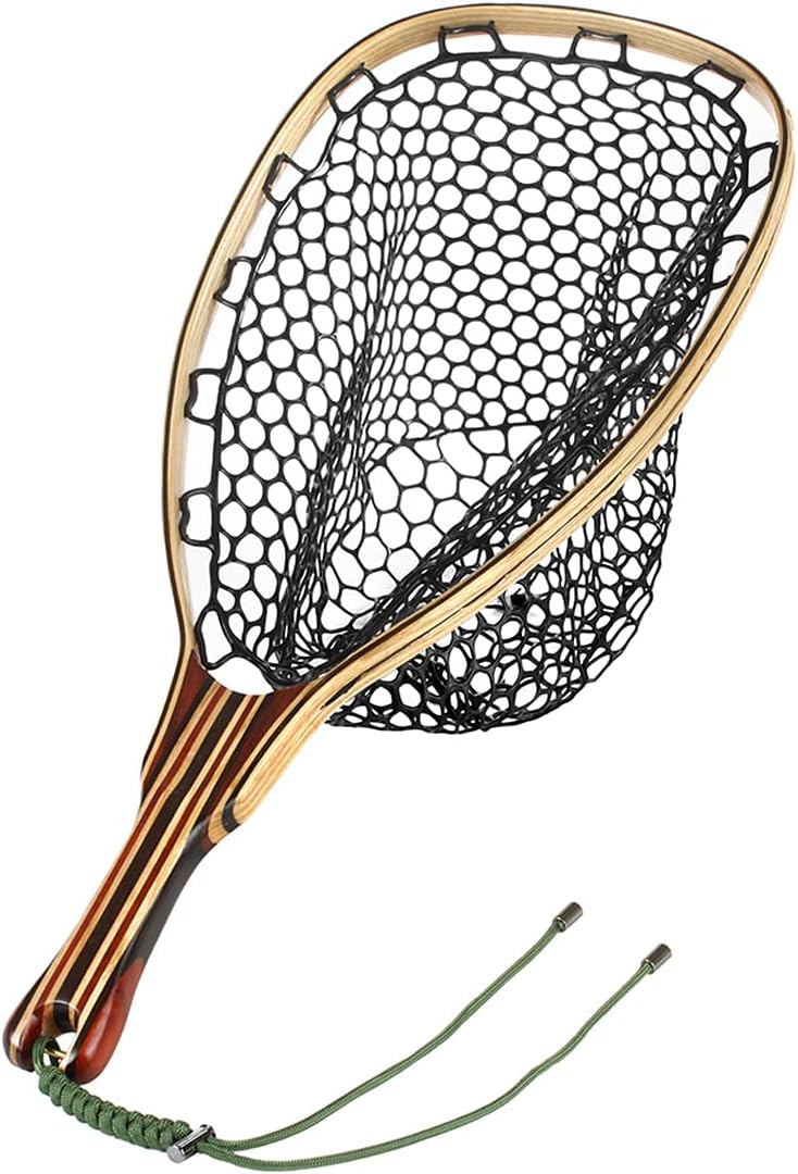 Black Aluminum Alloy Frame Fly Fishing Landing Net with Rubber Mesh Pack of 2 Q758275