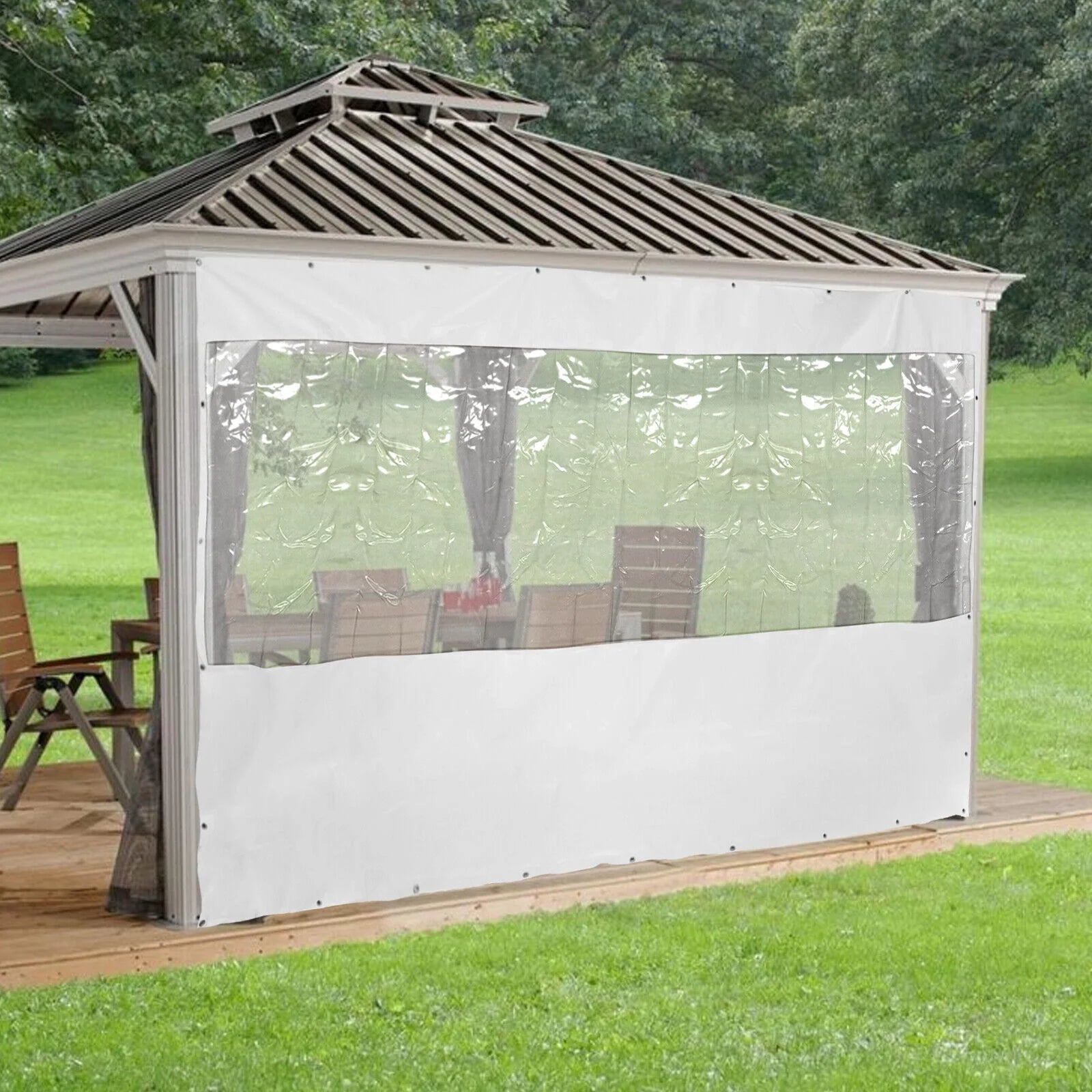 Clear PVC Rain Cloth Tarp Tarpaulin Awning Canopy Patio Enclosure Waterproof Curtain S752867