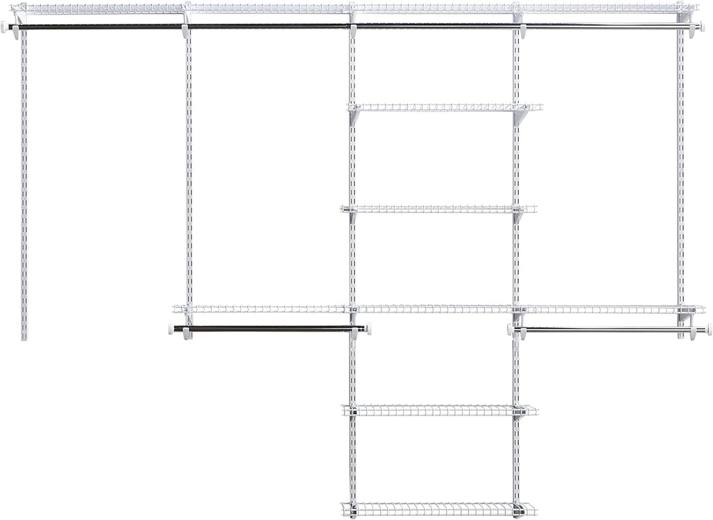 Titanium Wire Shelving Kit with Expandable Shelving and Telescoping Rods N731347