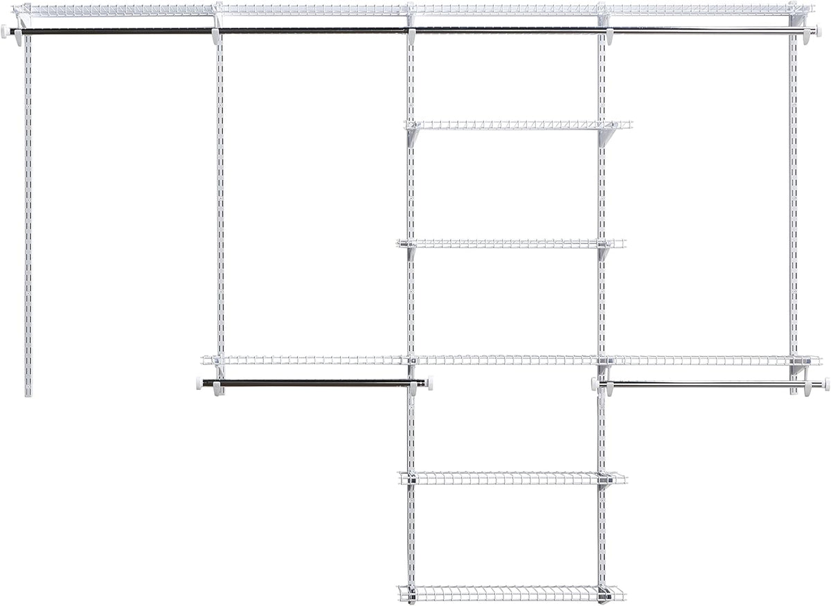 Titanium Wire Shelving Kit with Expandable Shelving and Telescoping Rods N731347