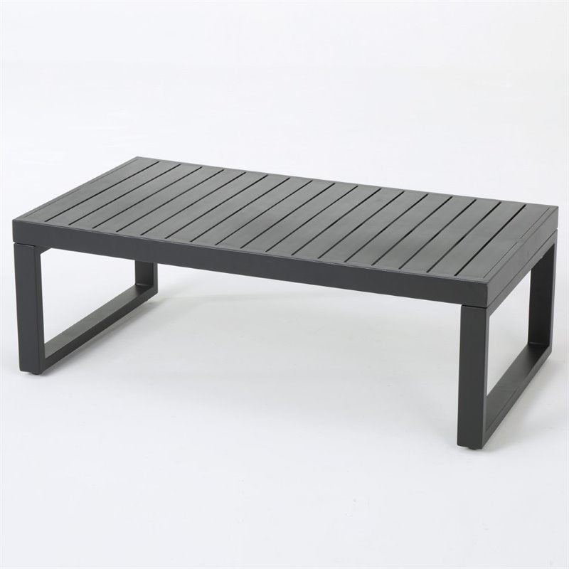 12-Piece Outdoor Aluminum Sectional Sofa Set in Black B56457