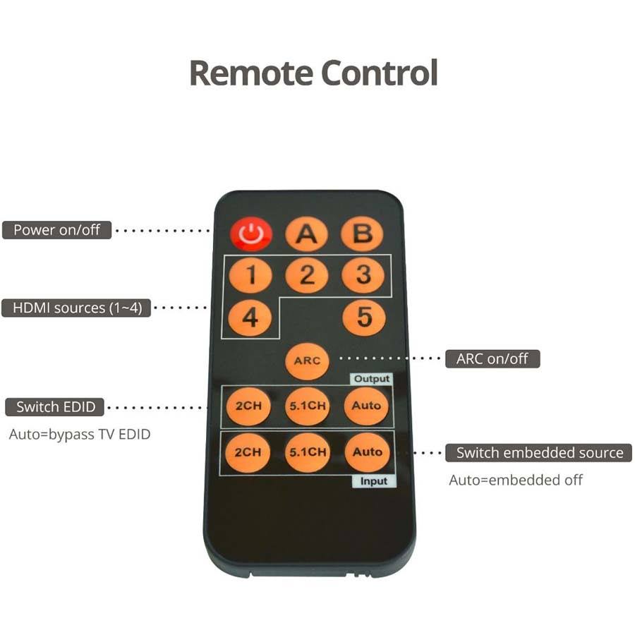 4x1 HDMI 2.0 4K 60Hz Switch with ARC Audio Extractor Q791