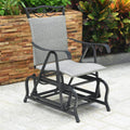 Grey Resin Wicker Steel Glider Chair G29978