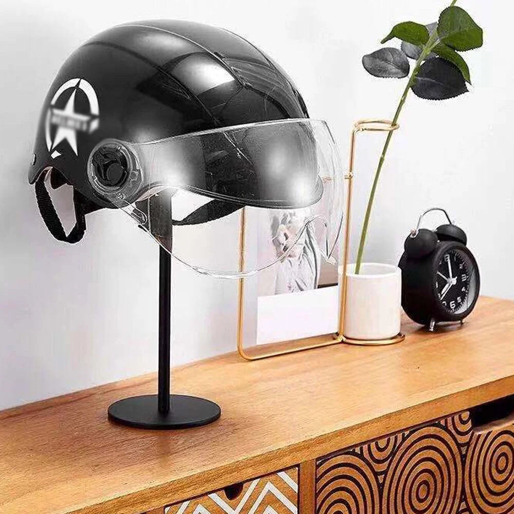 Motorcycle Helmet Holder Metal Hat Storage Rack Floor-Mounted Helmet Hanger Display Stand L57852
