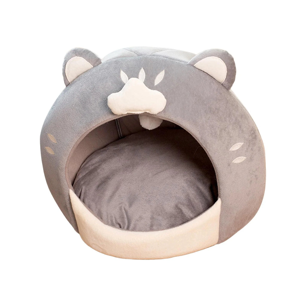 Kittens Cat Bed Covered Cat House with Plush Ball Inner Cushion W825