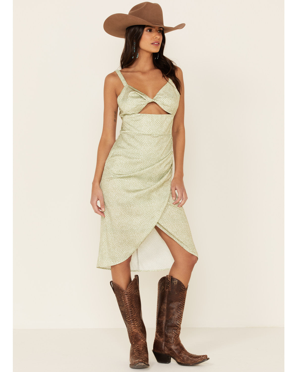 Sage Amy Dot Midi Dress X-Small X6191