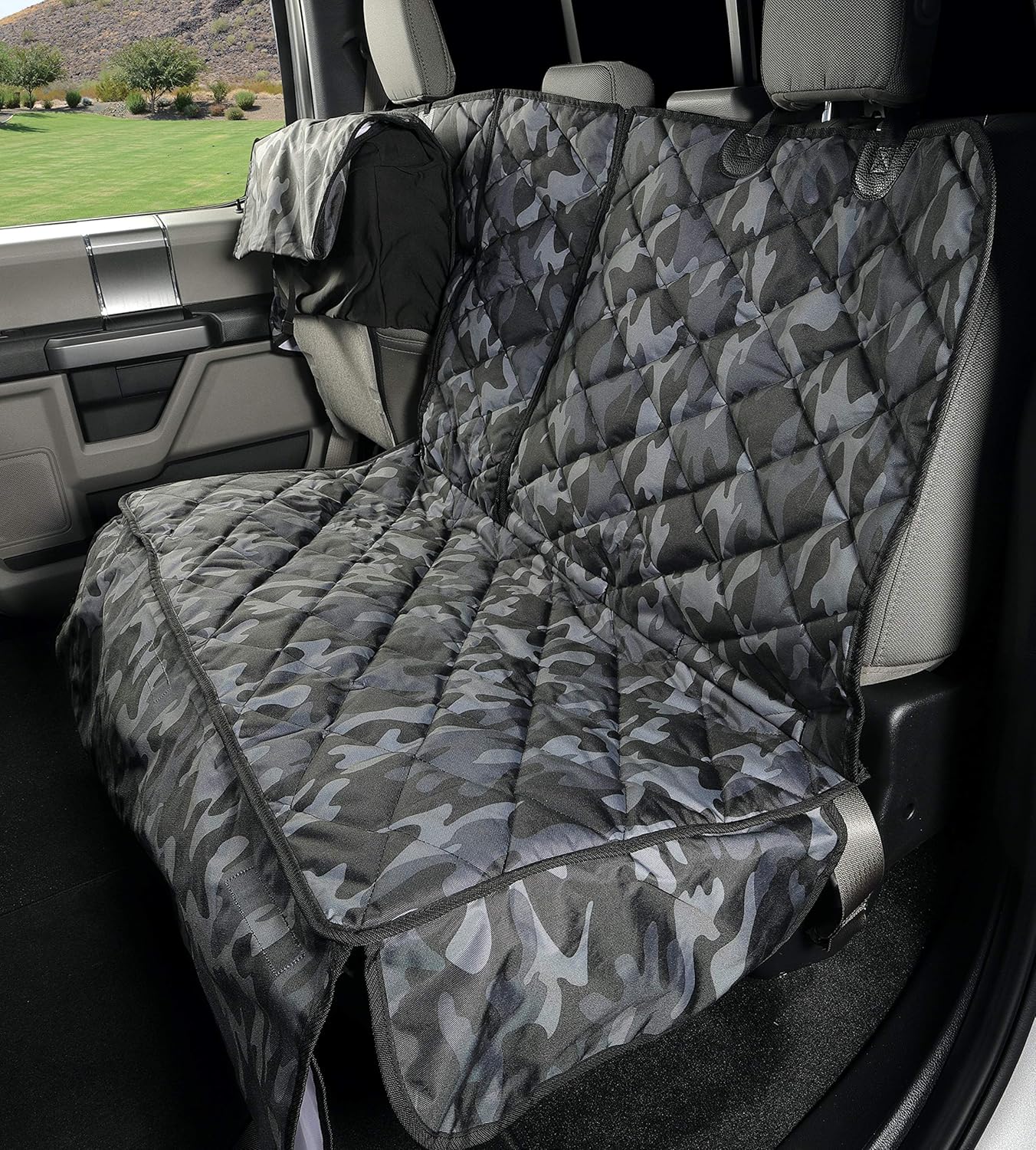 Heavy Duty Waterproof Rear Bench Seat Cover with Hammock U105640