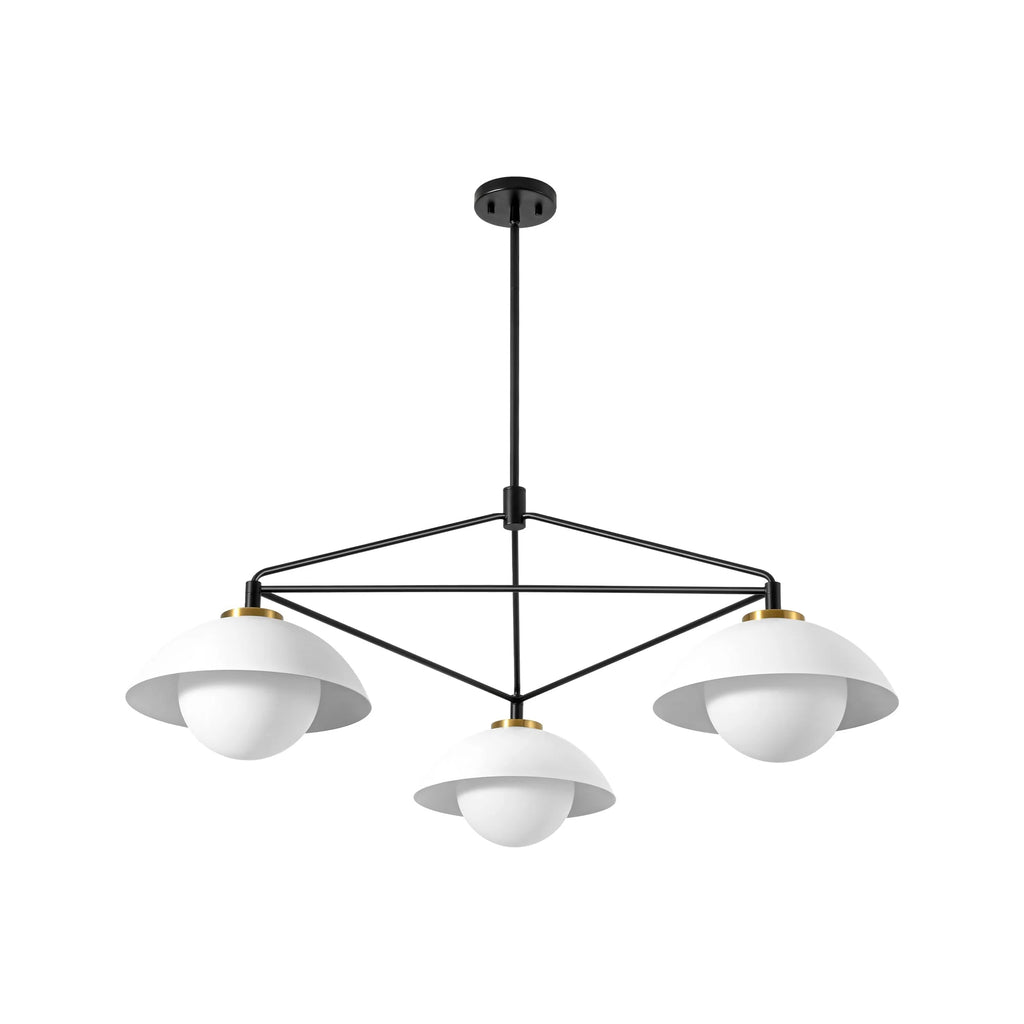 3-Light Dimmable Glass Dome Chandelier V34792