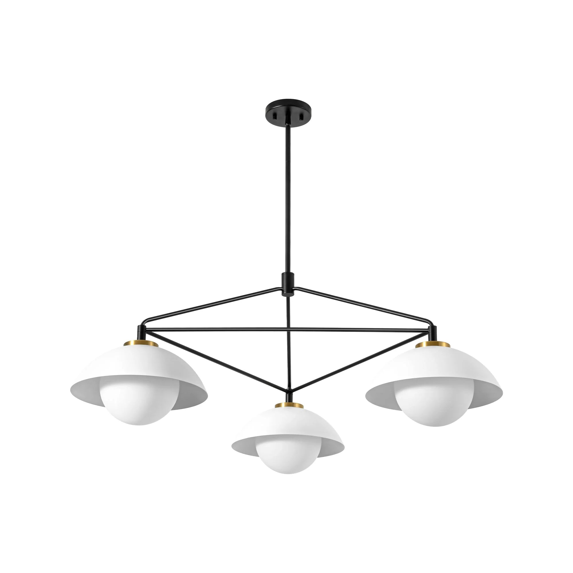 3-Light Dimmable Glass Dome Chandelier V34792