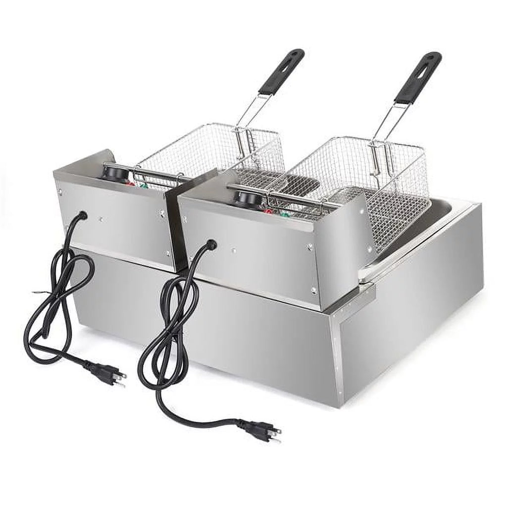 12L Dual Tanks Electric Deep Fryer With 2 Basket W10710