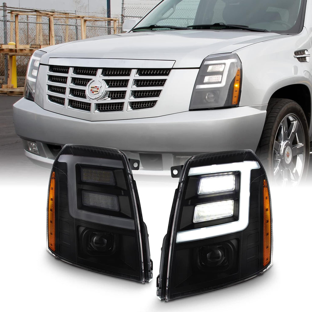 Black Smoked LED Projector Headlight C720