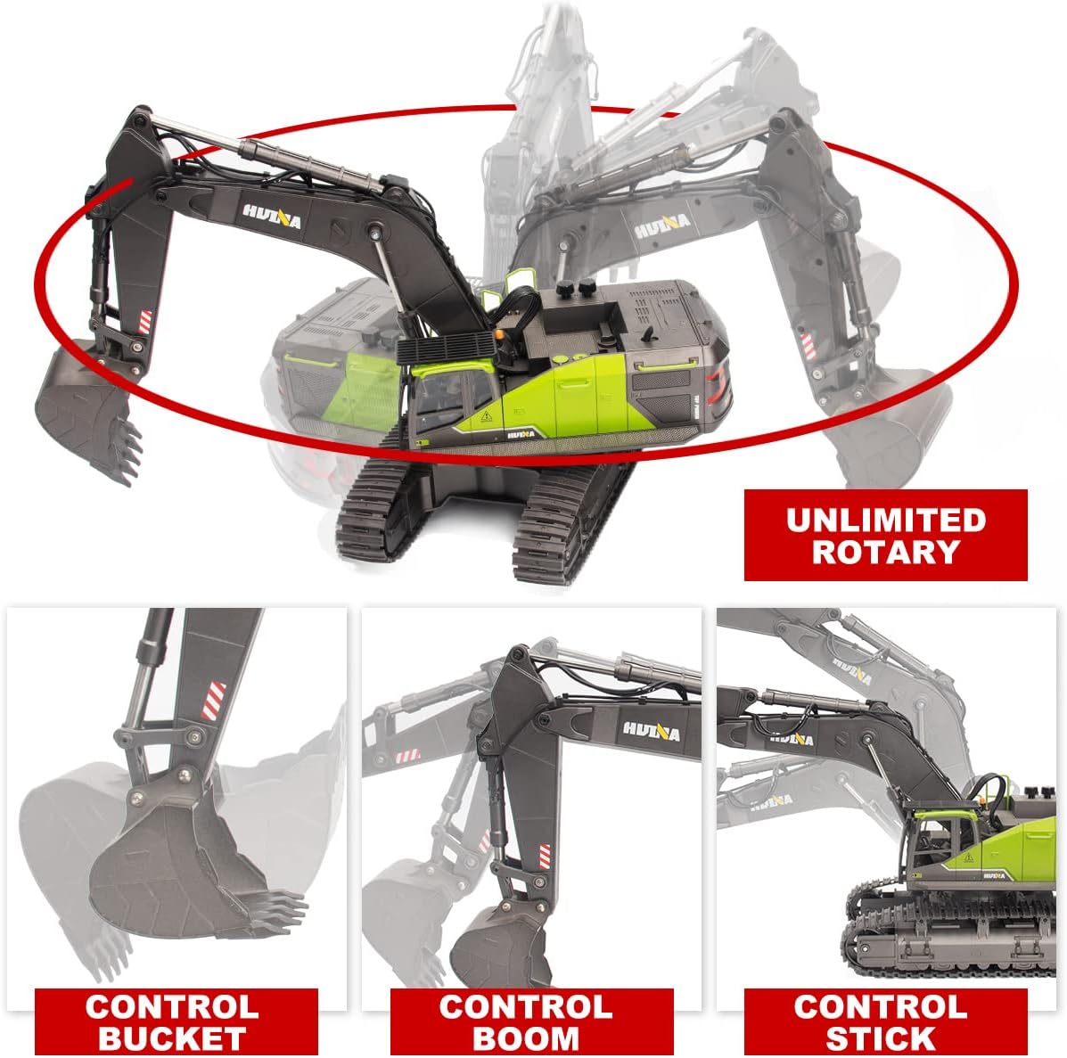 RC Excavator Toy with LED Light Sounds Y350