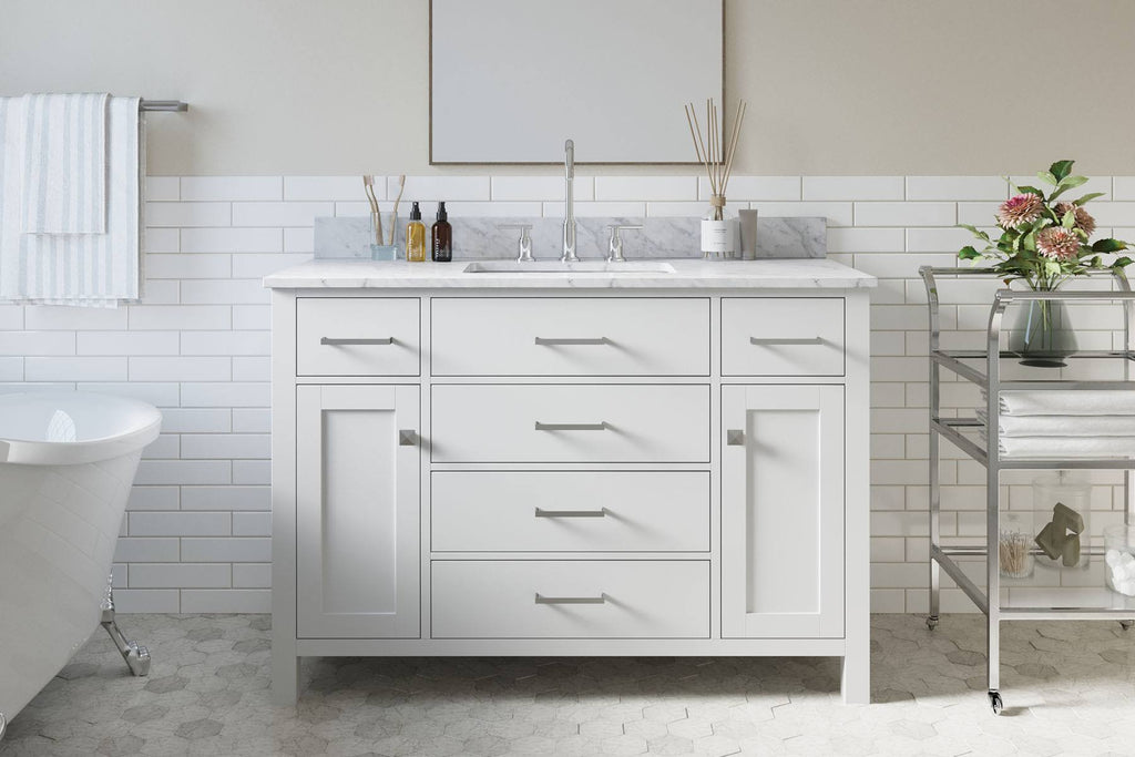 White Single Sink Base Cabinet N60215