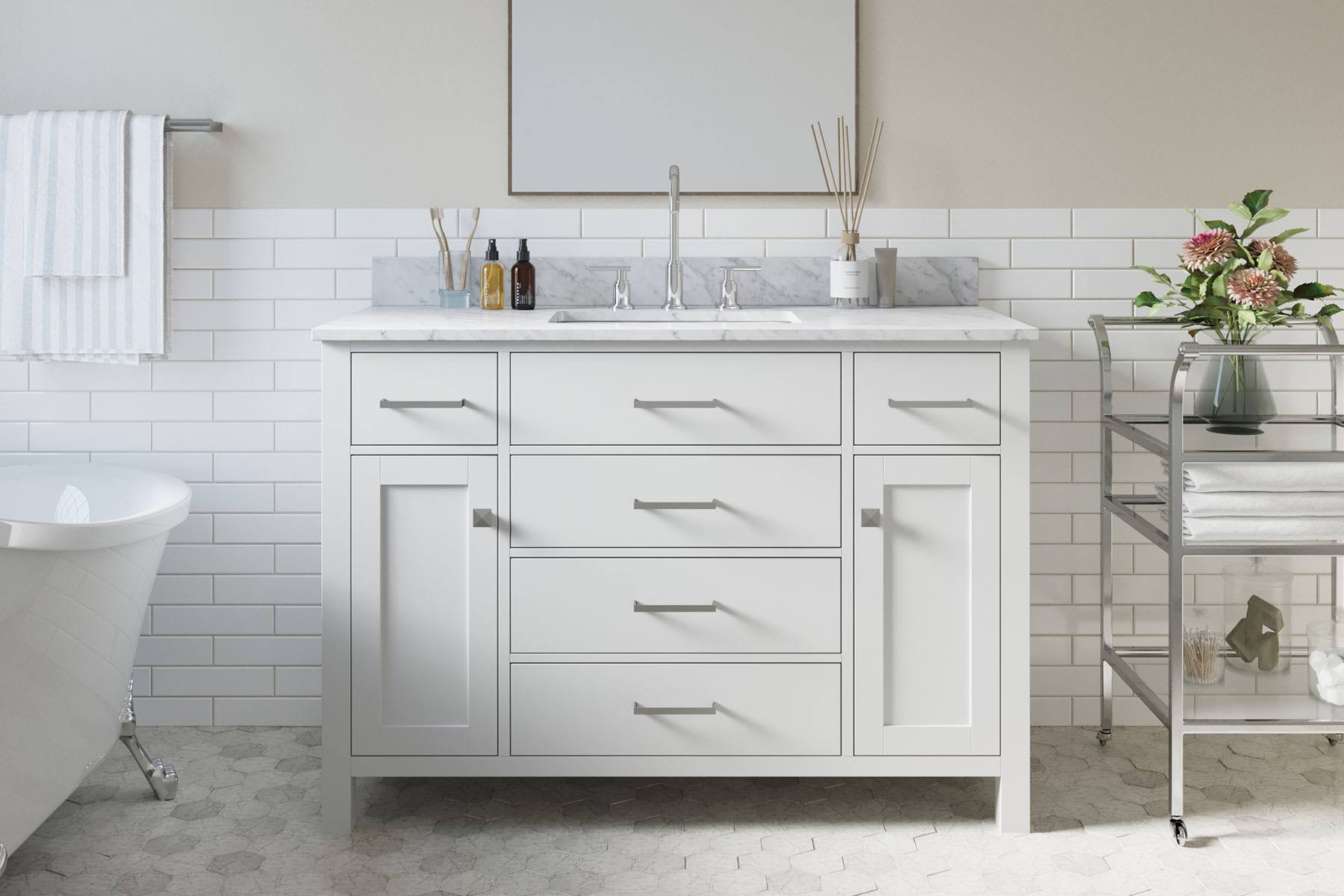 White Single Sink Base Cabinet N60215