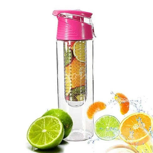 Fruit Cola Bottle with Built-In Straw & Flip Top Cap Z328