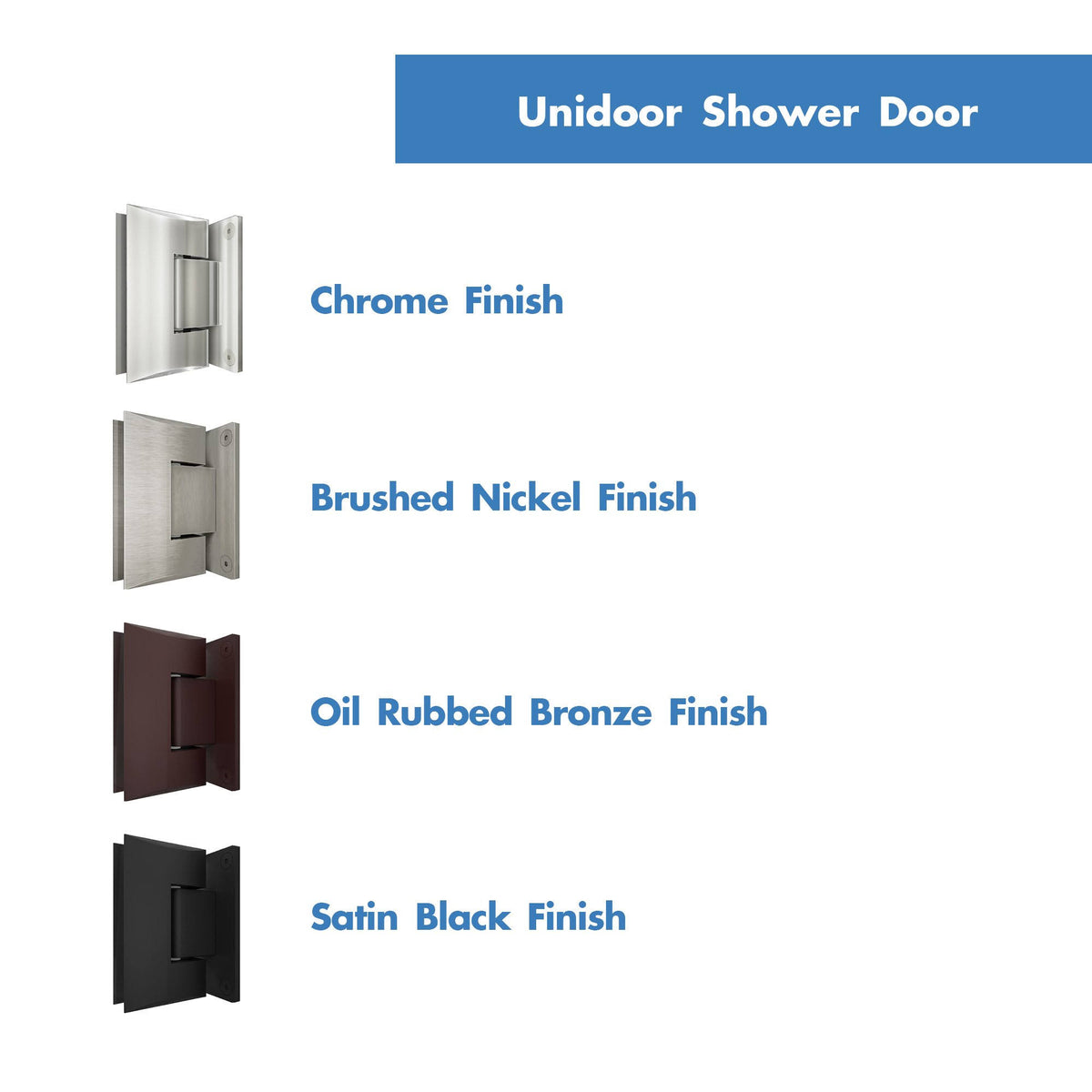 Satin Black Hinged Shower Door W491584
