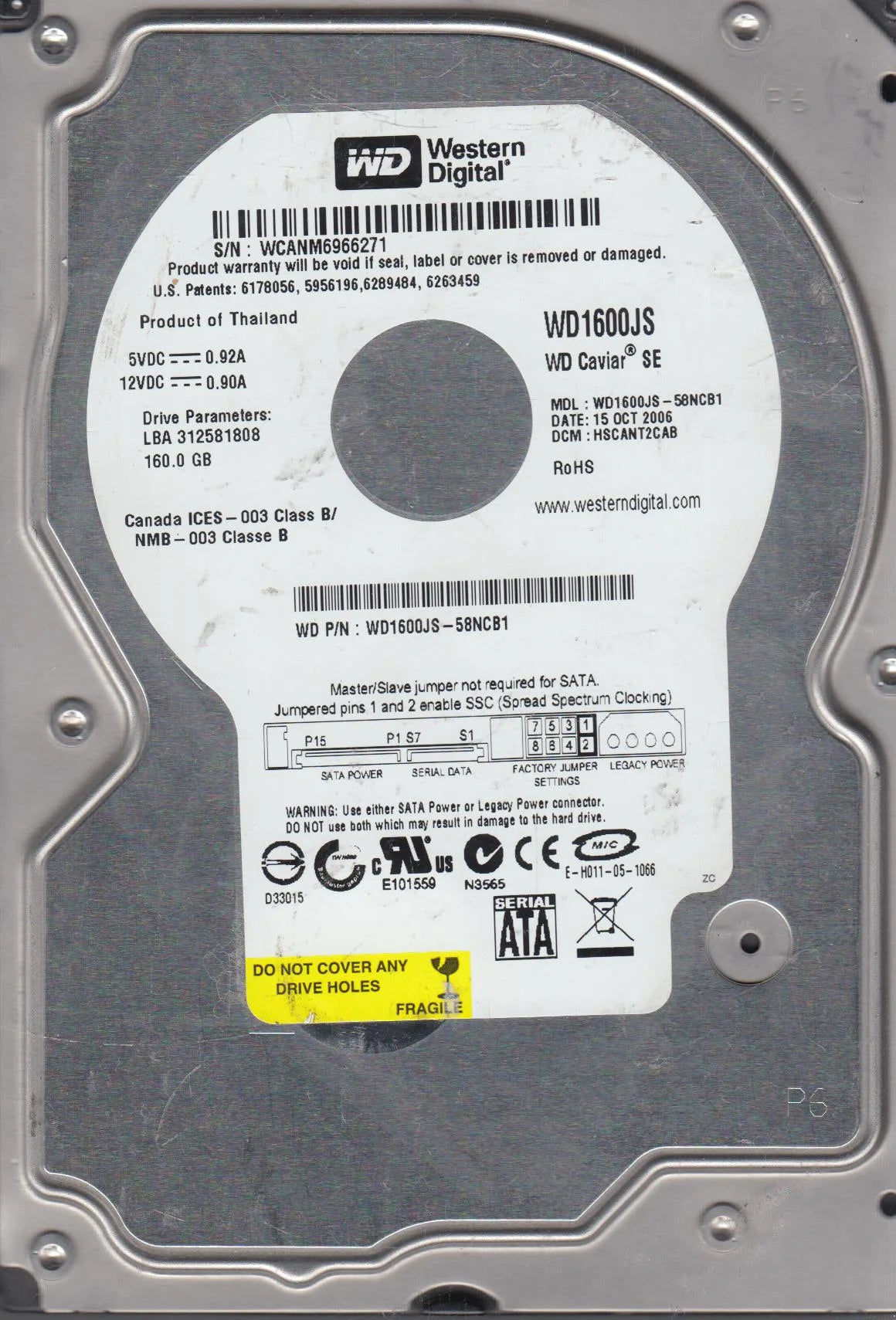 160GB SATA 3.5 Hard Drive A319
