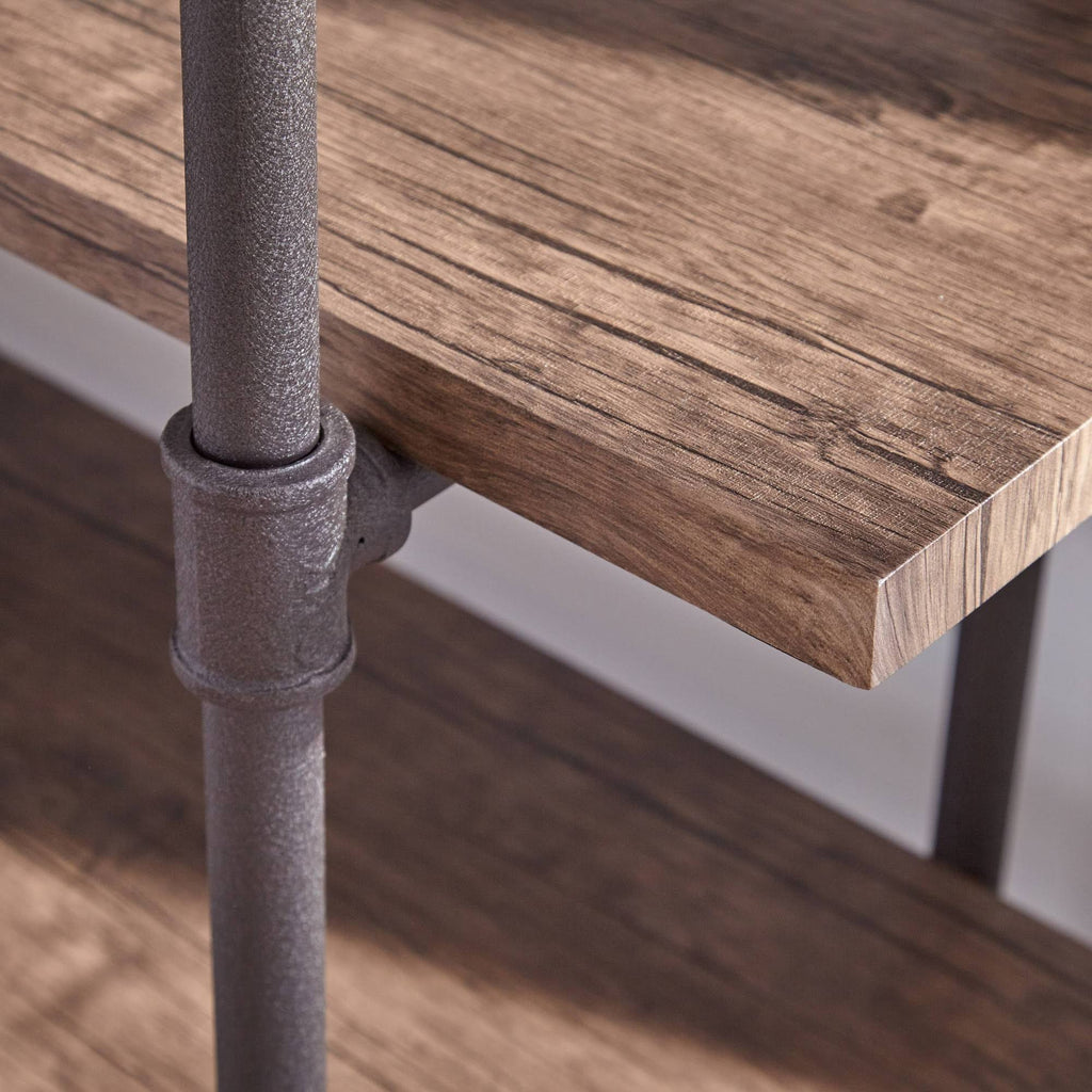 4-Tier Industrial Shelf in Dark Brown F6883