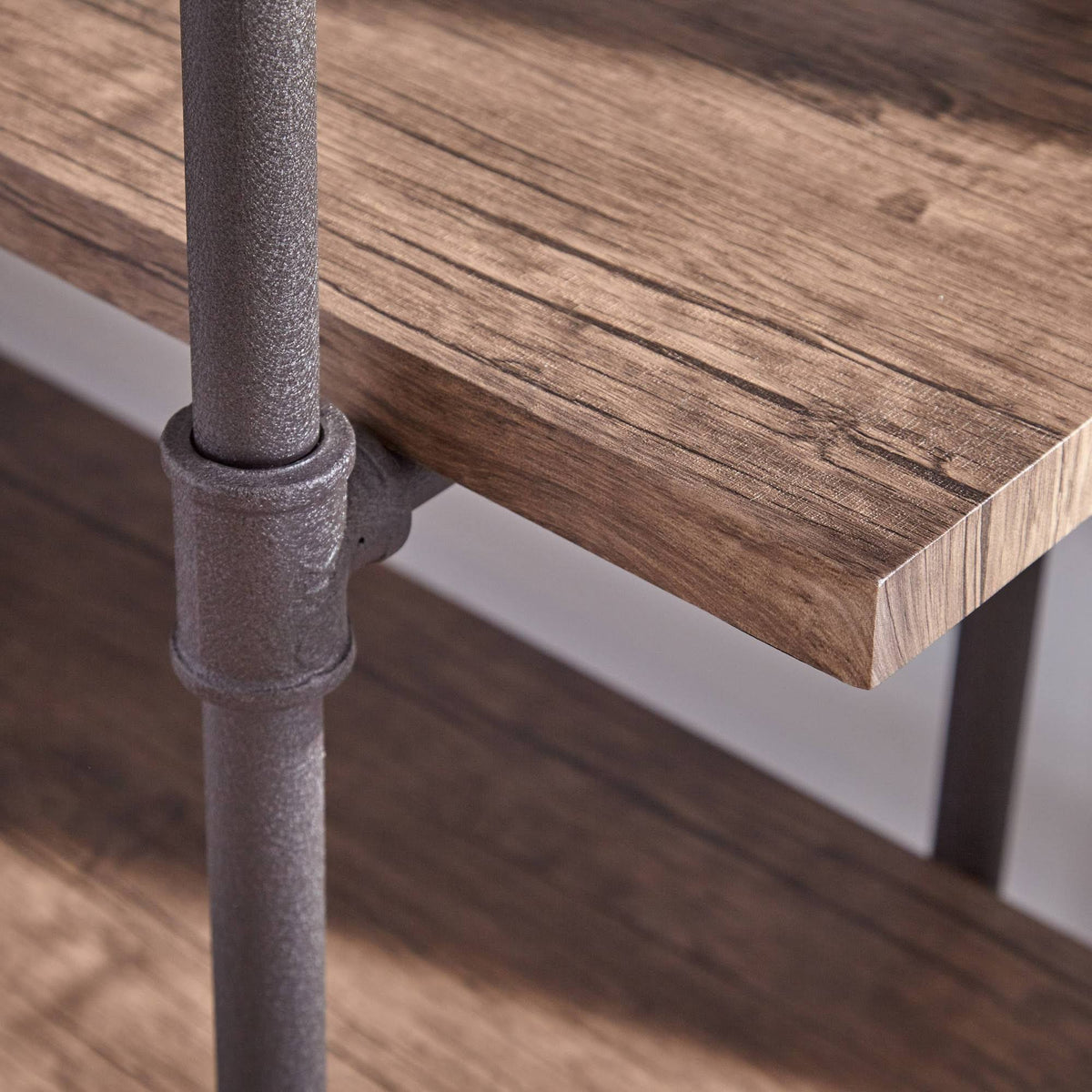 4-Tier Industrial Shelf in Dark Brown F6883