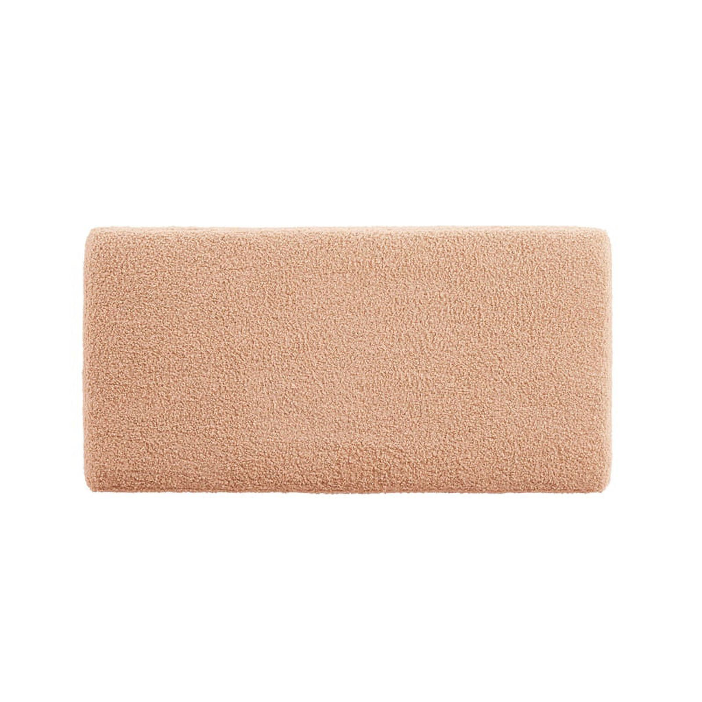 Tan Rectangle Sherpa Storage Ottoman D1526