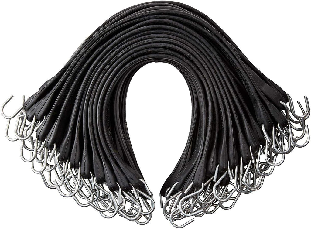 Pack of 50 41 inch Rubber Bungee Cords with Metal S Hooks R551