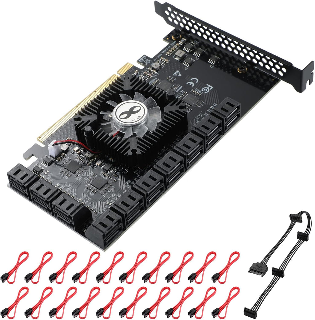 PCIe SATA Card 8 Port with 8 SATA Cables and Low Profile Bracket, Pack of 2 H752