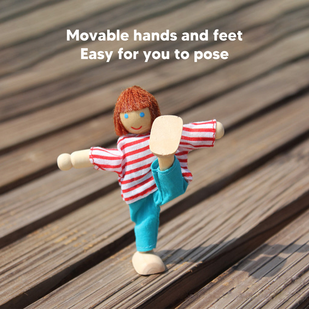 8pcs Wooden Dollhouse People Figures L98112