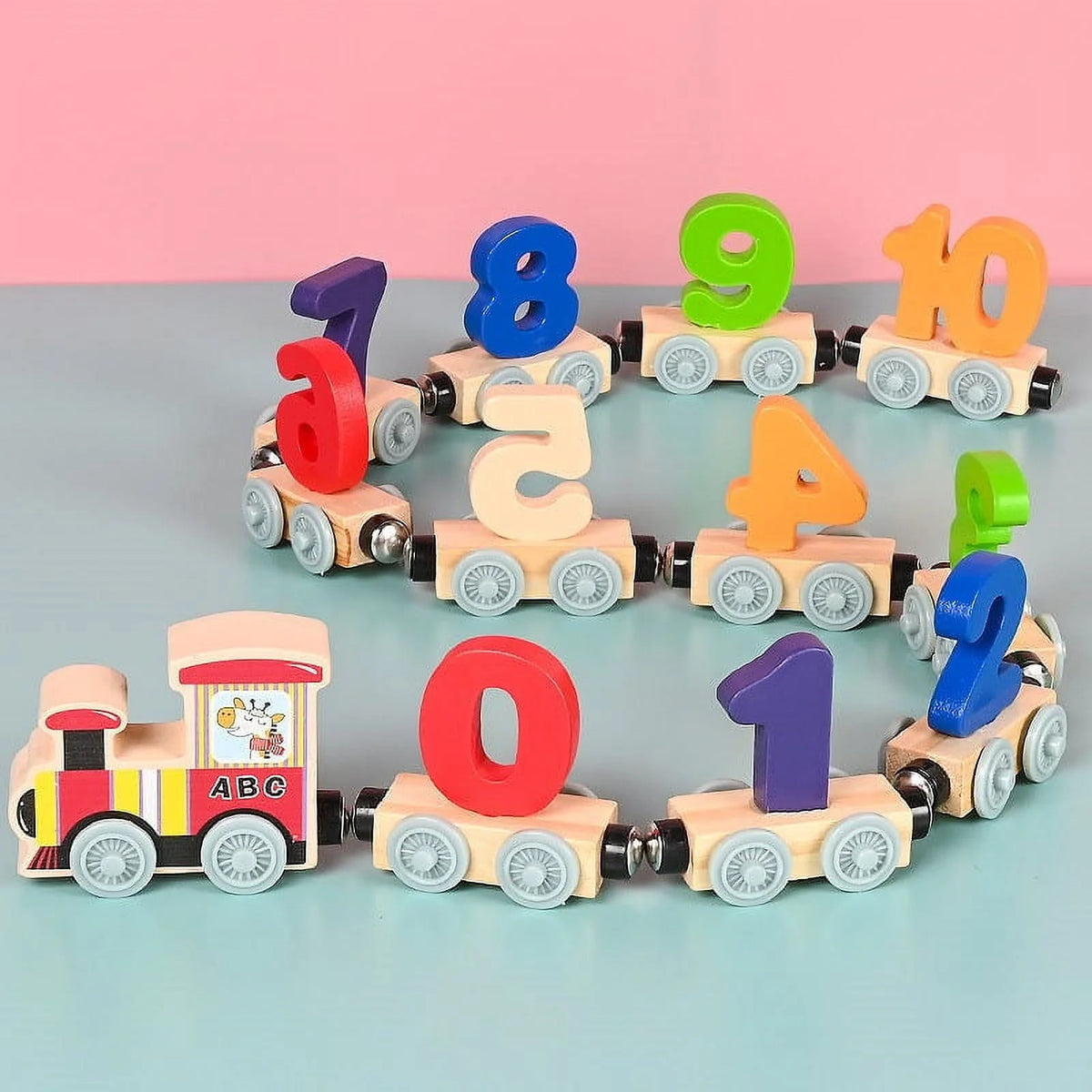 Wooden Magnetic Train Building Blocks Puzzle Toys U319354
