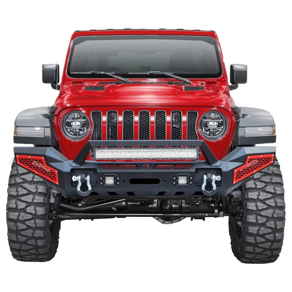 Front & Rear Bumper Combos with Winch Plate LED Work Lights C26762