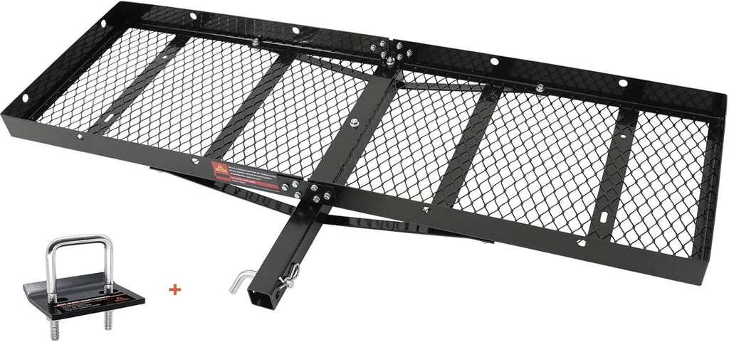 Hitch Mount Cargo Carrier 60x20x6 Folding Shank 2 Receiver 500 lbs Capacity P854793