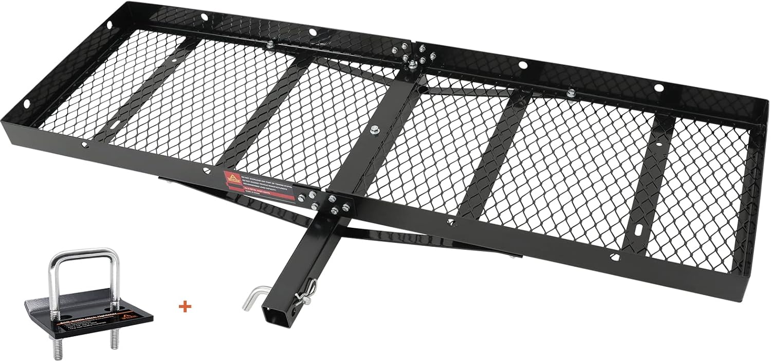 Hitch Mount Cargo Carrier 60x20x6 Folding Shank 2 Receiver 500 lbs Capacity P854793