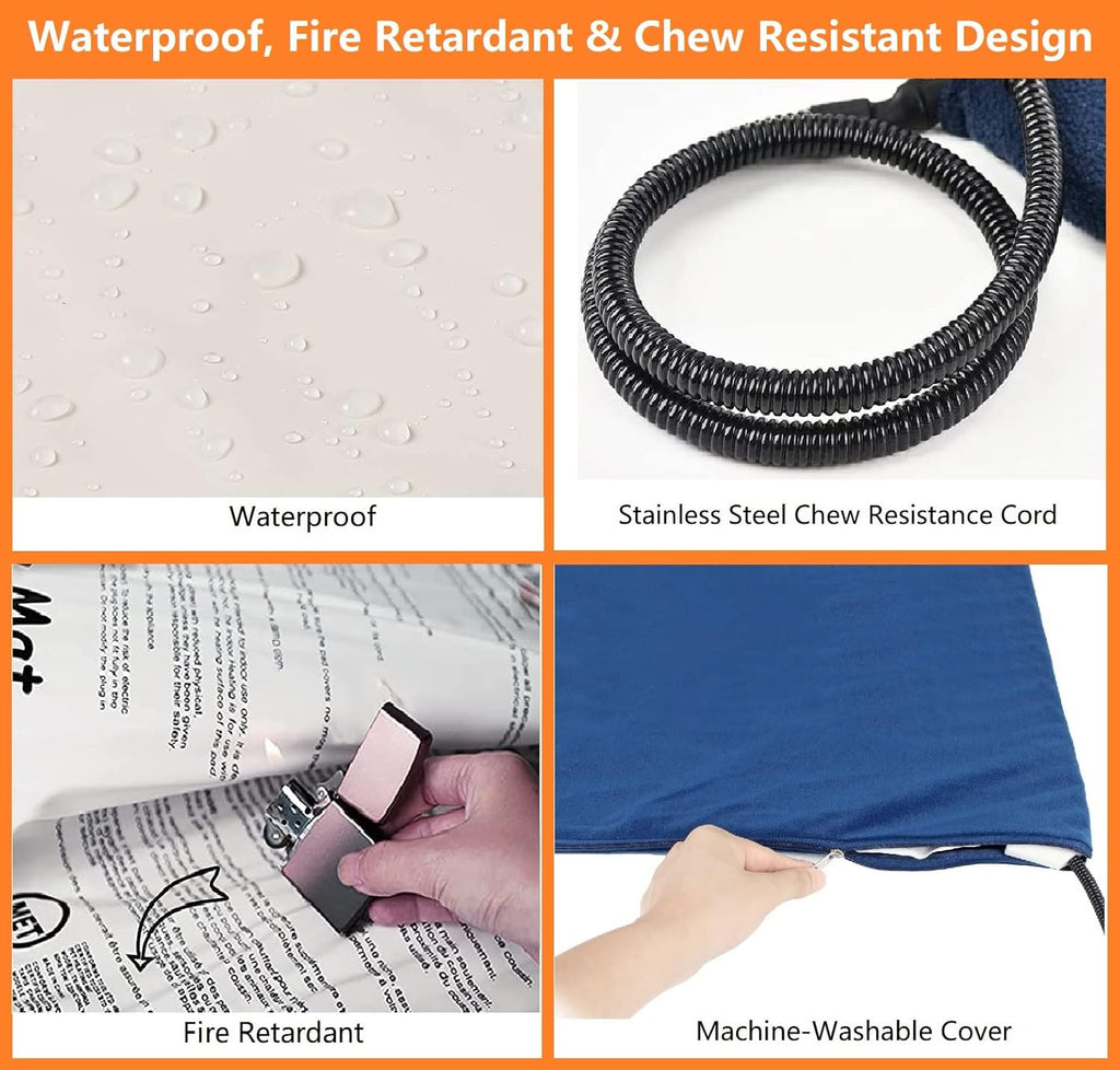 Pet Heating Pad Electric Heated Mat Waterproof Auto Power Off Pack of 2 U735