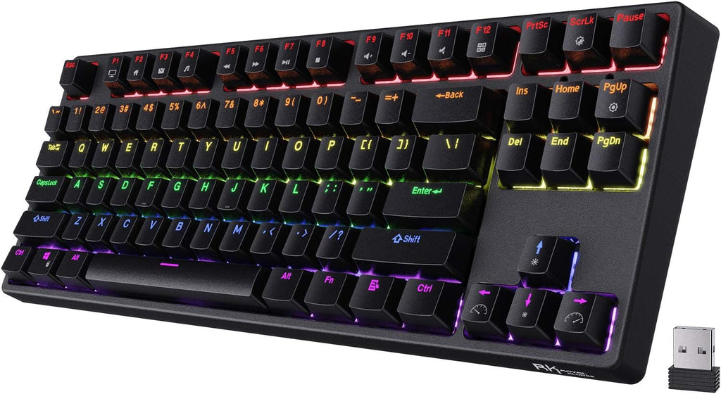 87 Keys Wireless Mechanical Keyboard with Brown Switches X4972
