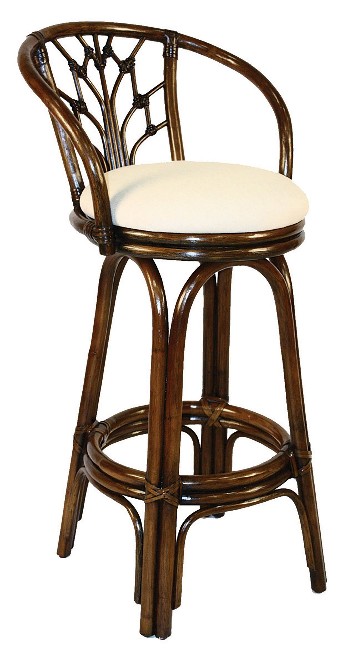 Antique Finish Swivel Rattan Barstool M797756