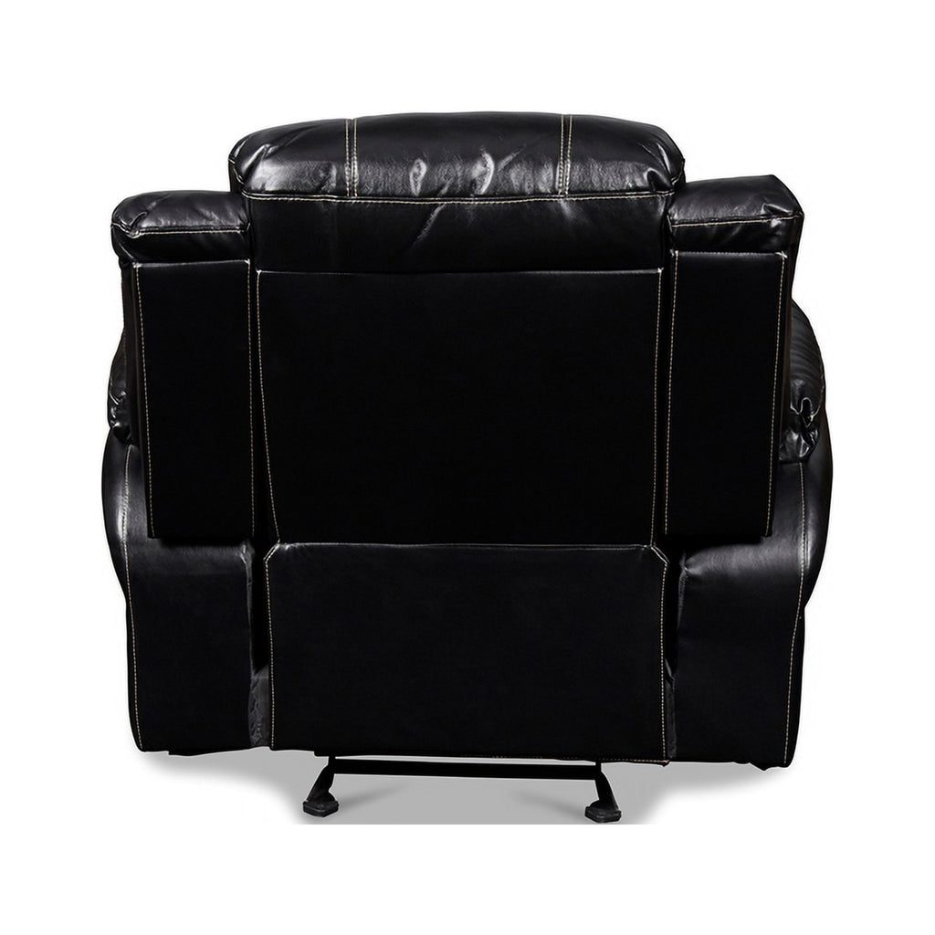 Black Upholstered Fabric Glider Recliner W68789