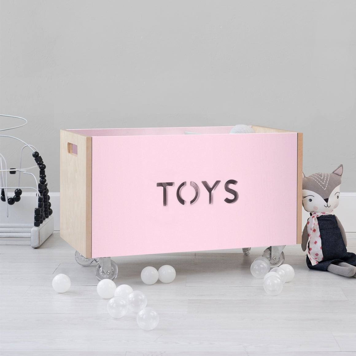 Pink Toy Box Chest on Casters Q2023