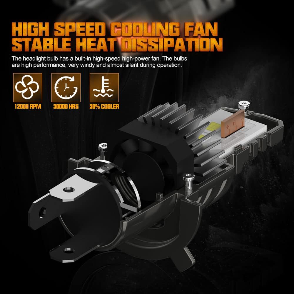 H4 LED Headlight Bulbs 9003 HB2 20000LM 110W 6000K Bright White Pack of 2 F646