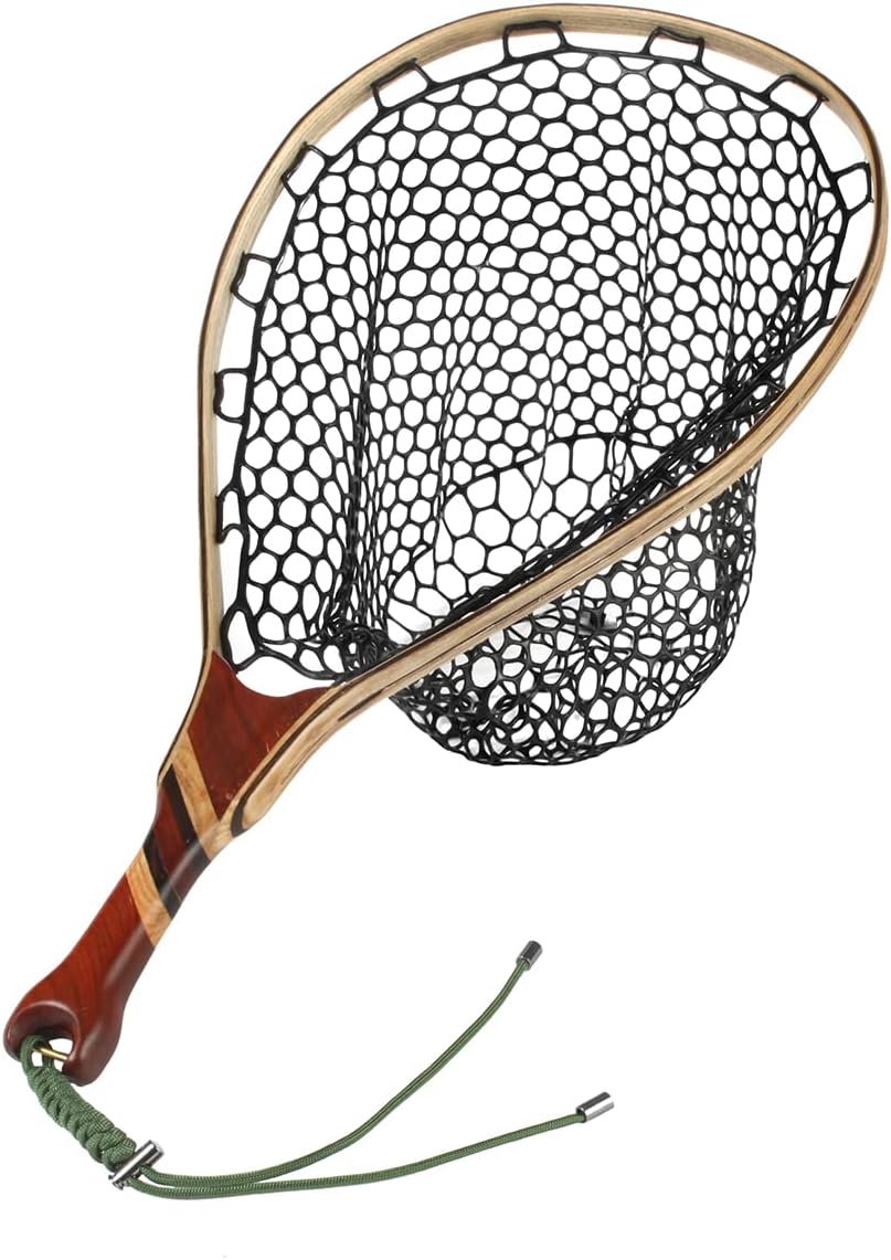 Black Aluminum Alloy Frame Fly Fishing Landing Net with Rubber Mesh Pack of 2 Q758275