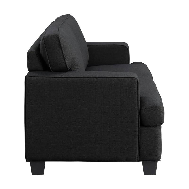 Black Textured Fabric Loveseat R93082