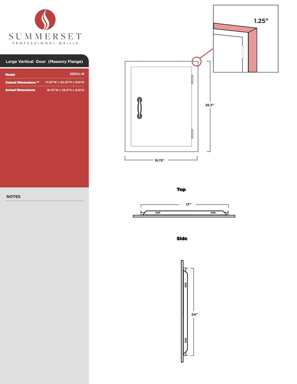 20 x 27 inch Stainless Steel Vertical Access Door with Masonry Frame Q89613