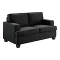 Black Textured Fabric Loveseat R93082