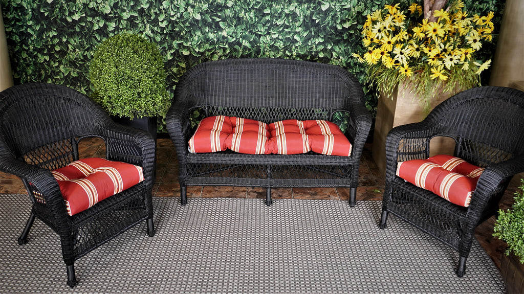 Assorted Red U-Shape Cushion Set Outdoor Seating Cushions (3 Pieces) Q472