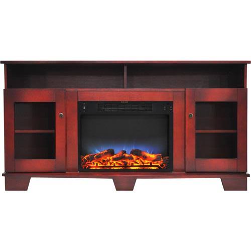 White Electric Fireplace with Entertainment Stand H747