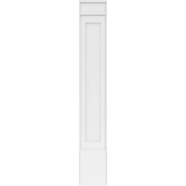 9x22W x 60x22H x 2x22P Flat Panel PVC Pilaster with Decorative Capital & Base (Pair) X37497