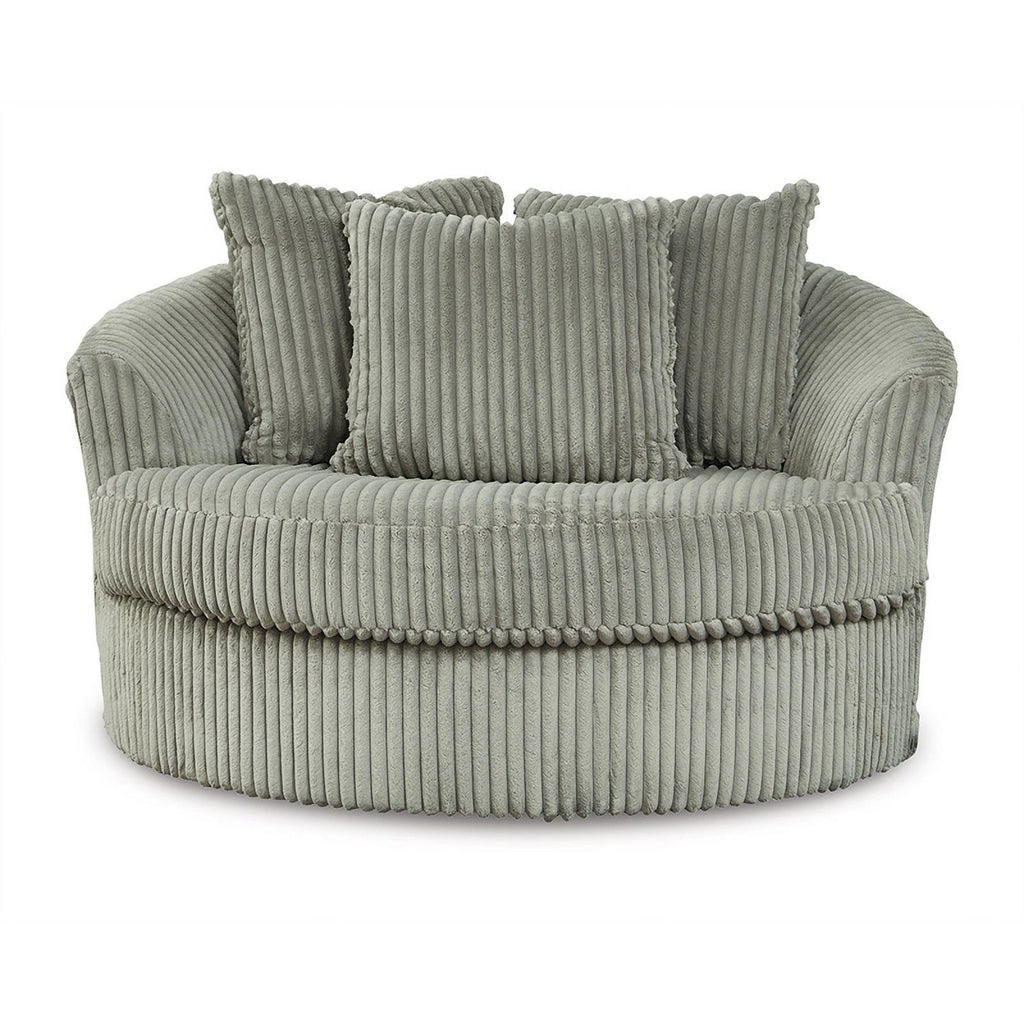Oversized Swivel Fabric Accent Chair in Gray V48727